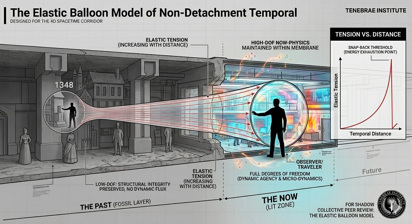 The Elastic Balloon Model of Non-Detachment Temporal Travel